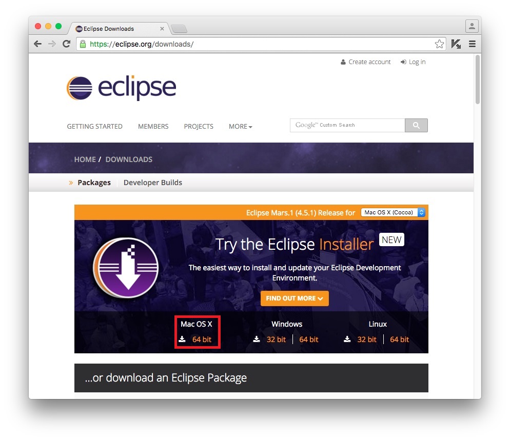 Eclipse install for mac